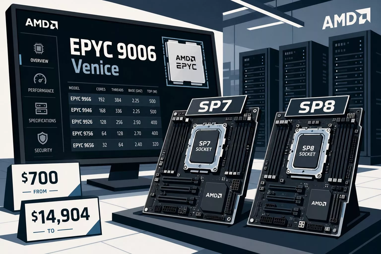 AMD, EPYC 9006 Venice serisinin fiyatlarını ve özelliklerini yayımladı