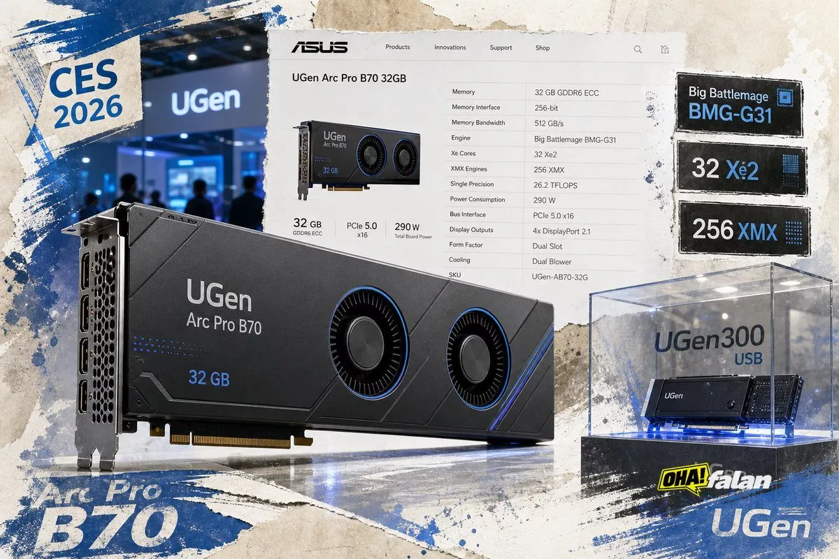 ASUS, UGen Arc Pro B70 32 GB’yi sitesinde listeledi