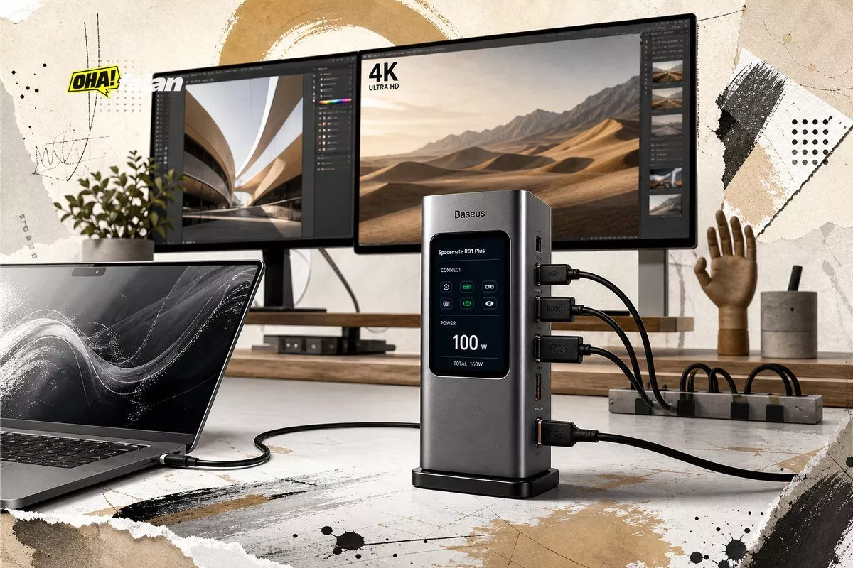 Baseus Spacemate RD1 Plus dock, 4K 120 Hz destekliyor