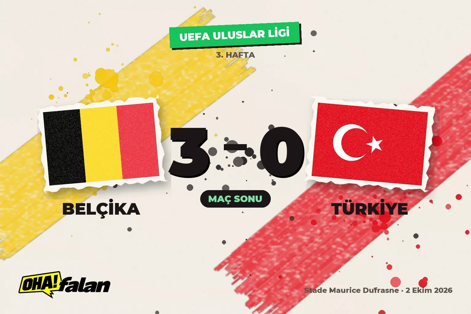 De Bruyne’nin iki golüyle Belçika, Türkiye’yi 3-0 geçti