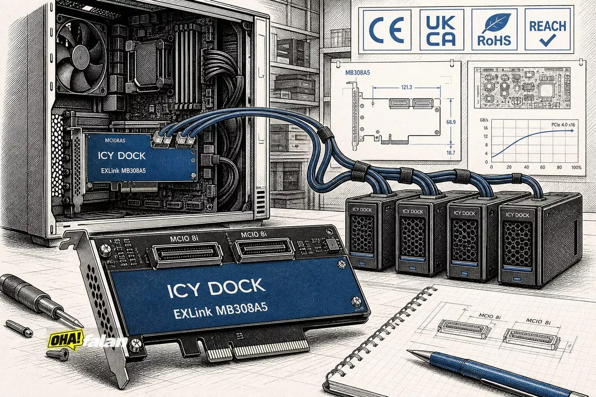 ICY DOCK, EXLink MB308A5 NVMe adaptör kartını duyurdu