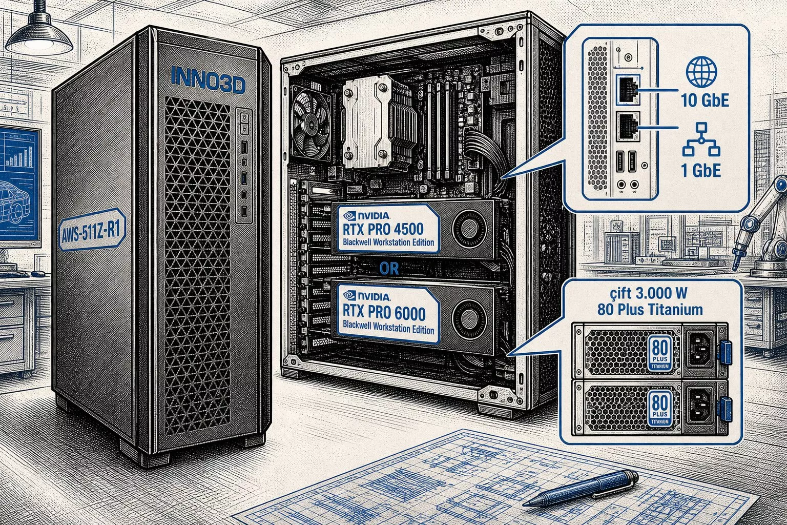 INNO3D, AWS-511Z-R1 kule tipi iş istasyonunu duyurdu