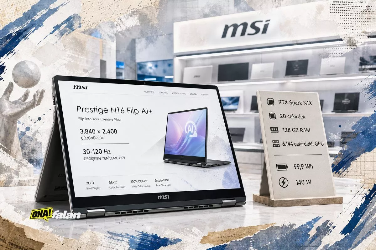 MSI Prestige N16 Flip AI+ RTX Spark ile satışta