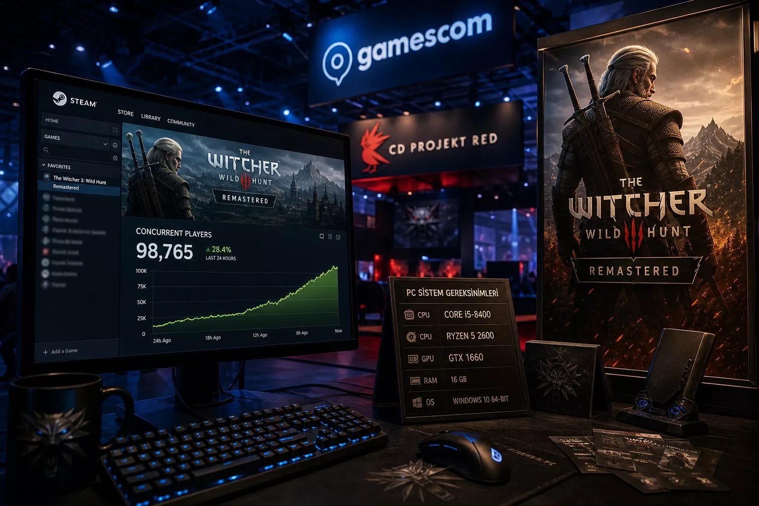 The Witcher 3 Remastered, Steam’de 120.000 eş zamanlı oyuncuyu geçti