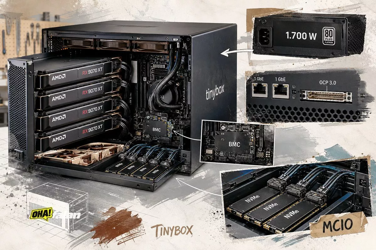 Tinygrad, 4 Radeon RX 9070 XT’li Tinybox’u 11.000 dolara çıkardı