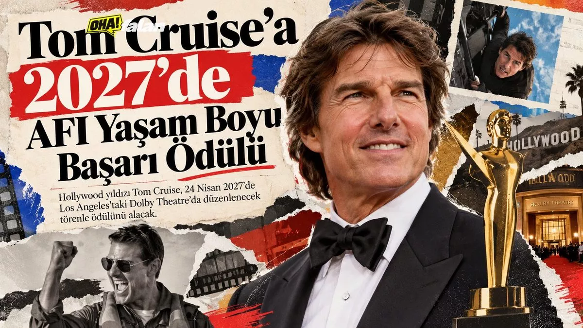 Kırmızı halıyla kaplı görkemli bir Hollywood ödül töreni salonu, sahnede altın renkli bir ödül heykelciği, sinema projektörleri ve dramatik spot ışıkları.